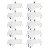DRESSMAKER front view of ten white tablecloths, ready for events