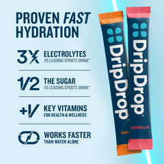 DripDrop single packet close-up with brand visible and quick-grab convenience