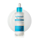 Dr.Melaxin front bottle showing product and benefit of gentle exfoliation