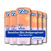 Dry Idea front packaging showing unscented gel and benefits