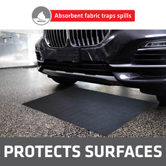 Drymate XL waterproof backing visible to prevent leaks and protect floor