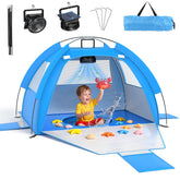 Dsquu front view of tent setup showing full shade and easy access