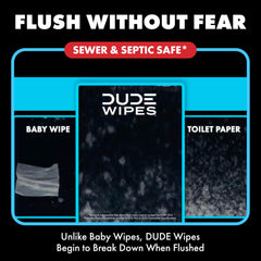 DUDE Wipes ingredients label showing aloe and chamomile, reassuring transparency
