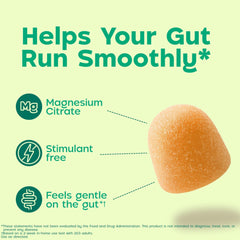 close-up of Dulcolax orange gummy texture showing chewable soft texture for pleasant use