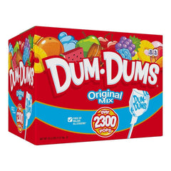 Dum Dums front box view showing 2,300 count and brand for bulk convenience