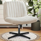 DUMOS criss cross chair front view showing wide seat and supportive design benefit comfort