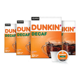 Dunkin' decaf front packaging showing product count and convenience