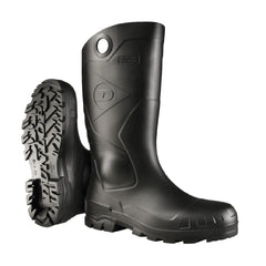 DUNLOP front view of black Chesapeake boot showing waterproof protection and comfort