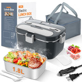 DUPASU front view of electric lunch box showing lid and latch for easy transport