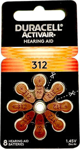 Duracell Activair 312 front packaging showing 80 batteries and easy storage benefit