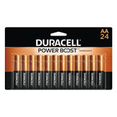 Duracell Coppertop AA front pack showing quantity and branding, reliable storage