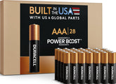 Duracell front packaging showing 28-pack and organized tray benefit
