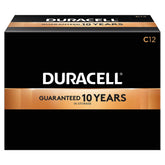 Duracell CopperTop C front packaging showing 12-pack and resealable pouch benefit