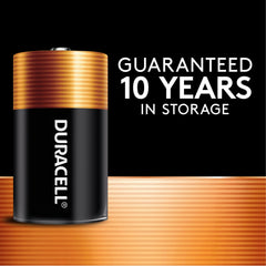 Duracell Coppertop D powering flashlight to show bright, steady illumination