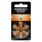 Duracell front packaging showing 60 size 13 batteries and easy storage benefit