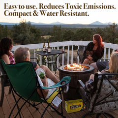 Duraflame starters placed in a fireplace, demonstrating fast flame-start benefit