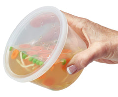 DuraHome stacked containers in refrigerator demonstrating organized space-saving storage
