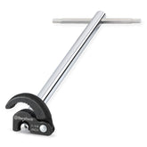 DURATECH basin wrench front view showing compact design and handle benefit