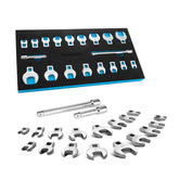 DURATECH crowfoot wrenches front layout showing full set and sizes for easy selection
