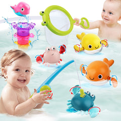 Dwi Dowellin front packaging showing full bath toy set and benefits