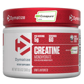 Dymatize Creapure front tub showing clean packaging and purity benefit