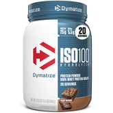 Dymatize ISO100 front tub view showing label and product benefit