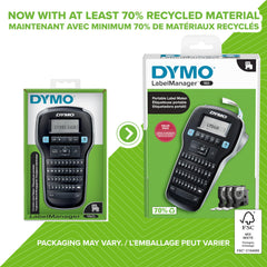 DYMO LabelManager 160 keyboard close-up showing QWERTY keys for fast typing and editing
