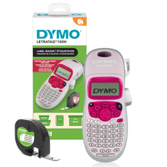 DYMO LetraTag LT-100H front view pink showing compact label maker advantage