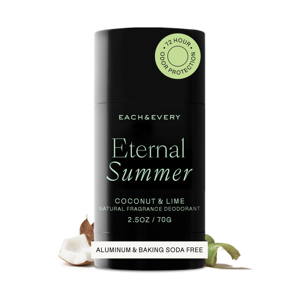 Each & Every front packaging showing coconut lime scent and benefits