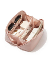 EACHY front view of pink PU leather bag showing sleek look and travel readiness