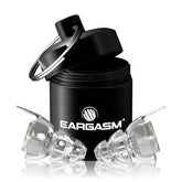 Eargasm front view clear earplugs showing discreet protection and natural sound