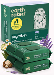 Earth Rated front packaging showing 400-count tub and lavender scent benefit