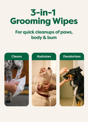 Earth Rated wipe removing mud from dog paws for cleaner walks benefit