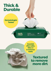 Earth Rated open tub with visible wipes ready for fast cleanups benefit