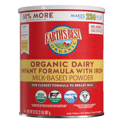 Earth's Best front packaging showing product and benefits clearly