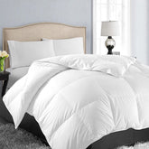 EASELAND comforter front view showing clean white finish and generous coverage