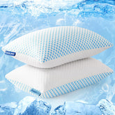 EASELAND front packaging showing two queen pillows and benefits of cooling cover
