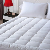 EASELAND front view of twin pillow top mattress pad showing plush surface and fit
