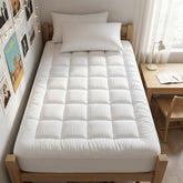 EASELAND front view of Twin XL mattress pad showing neat fitted edges and white cotton top for added comfort