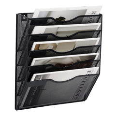 EASEPRES front view of five-pocket wall file organizer showing tidy storage benefit