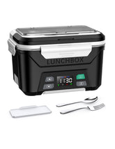 EAST OAK front view of lunch box showing compact design and handle benefit