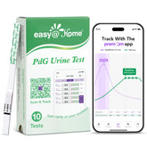 Easy@Home front packaging showing PdG test strips and pack info for convenient use