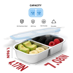 EC-Gaze open container revealing two 200ml compartments, keeps snacks separated and organized