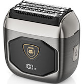 EchoByte front view showing foil head and sleek metal body, durable and precise