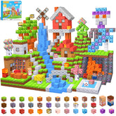 EchoPlan packaging front view showing 200-piece magnetic blocks set benefits