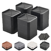 EclatBain front view of four black risers showing compact stackability and strength