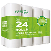 ECOLipak front packaging showing pack of 24 rolls and eco benefits