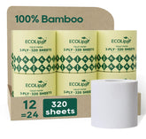 ECOLipak front packaging showing 12 wrapped bamboo rolls and eco benefits