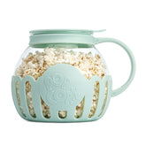 Ecolution Micro-Pop front view showing aqua glass and ergonomic handle for safer pouring
