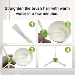 ECOMAID close-up of multi-surface rubber brushes showing hair-resistant design benefit